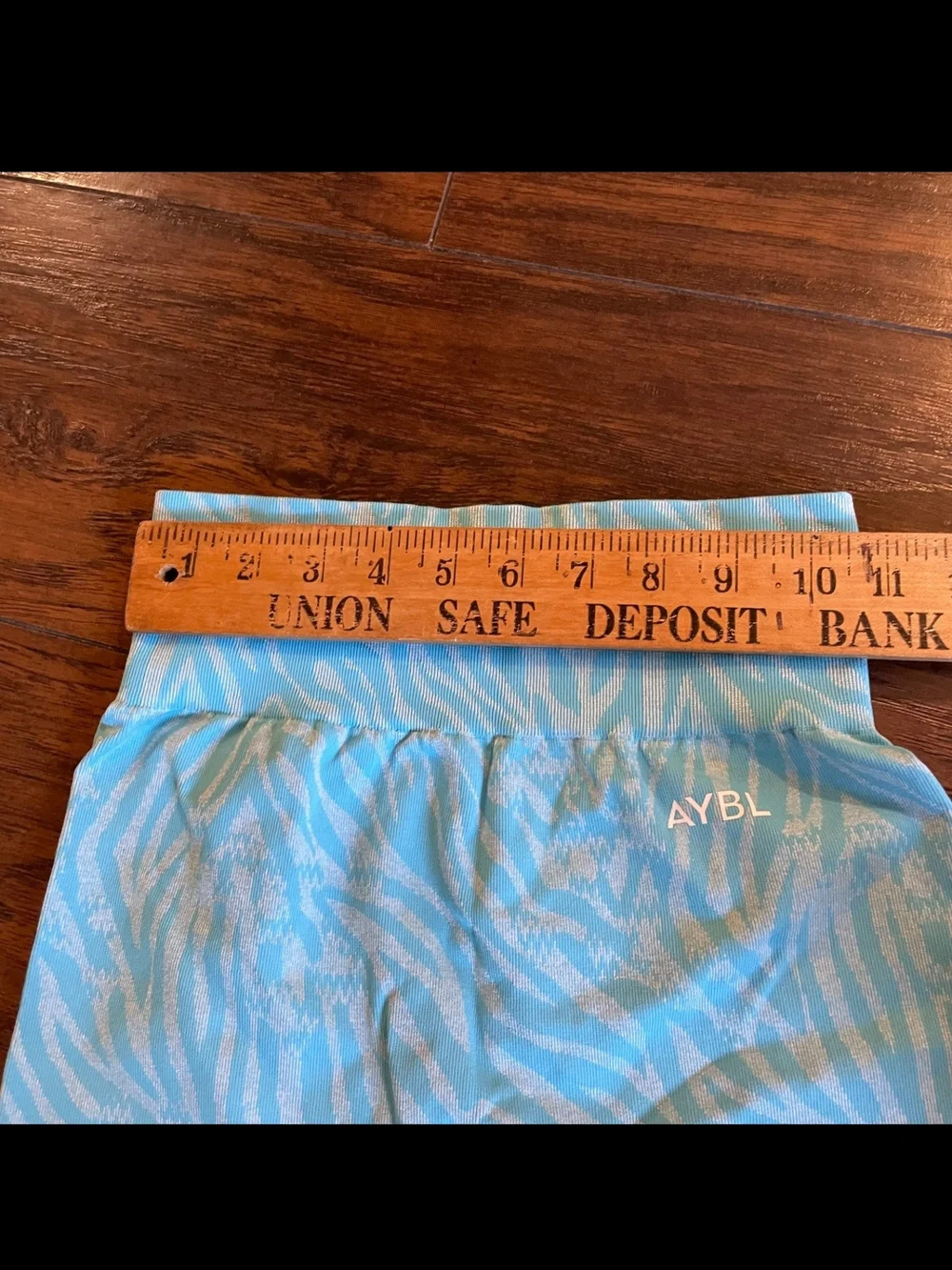 AYBL Teal Zebra-Print High-Waist Biker Shorts